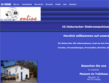 Tablet Screenshot of historischer-elektromaschinenbau.de
